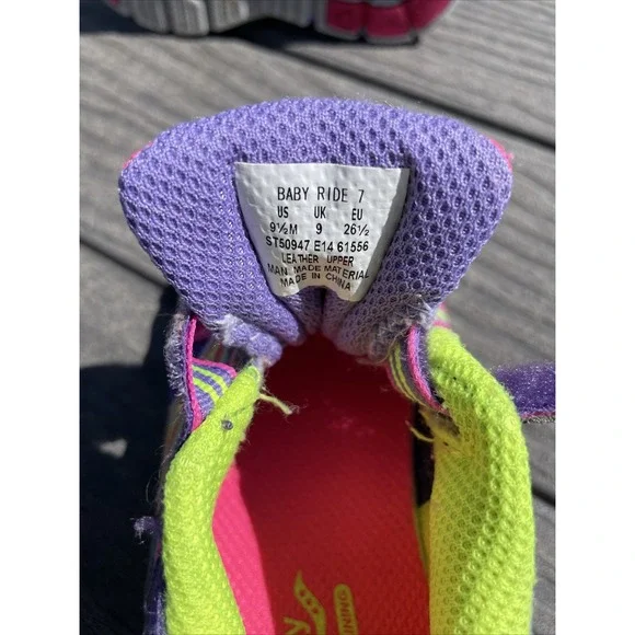 Saucony Sneaker Girls' Baby Ride Shoe (Toddler/Little Kid) * size 9.5 - Picture 8 of 9